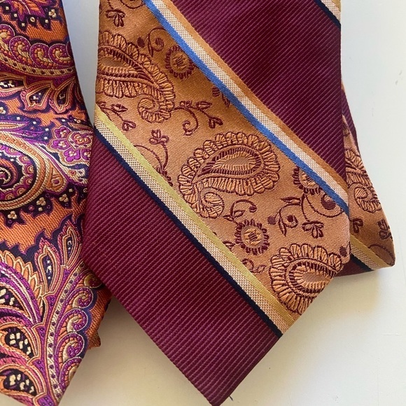 Set of 2 men's ties: Jos a Banks Reserve and Altea Milano both 100% silk - Picture 4 of 9